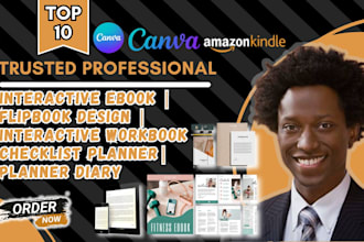 write self help ebook, design interactive flip book, kdp journal, diary planner
