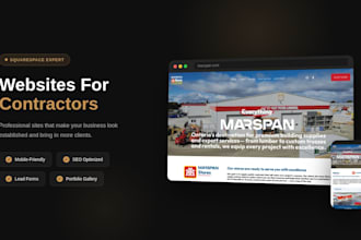 design a professional squarespace website for contractors