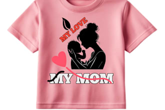 create custom kids t shirt design for mom and baby