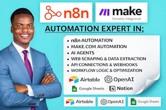 build ai automation, fix make com n8n zapier, apify, build n8n automation