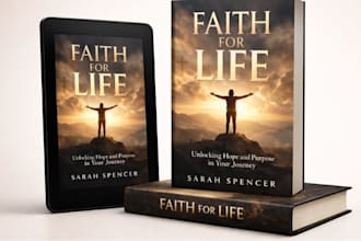 format for both kindle and kdp, design faith book, self help book cover design