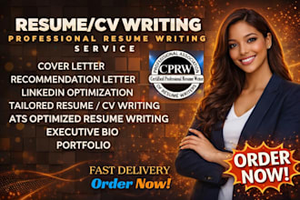 write, revamp, deliver a professional resume writing, cv, cover letter, linkedin