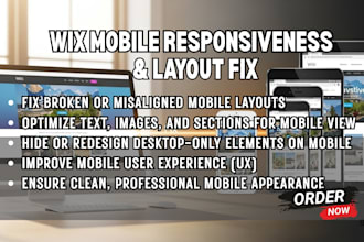fix wix mobile responsiveness, layout issues perfect mobile design