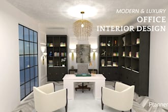 design a modern and luxury office interior with planner 5d