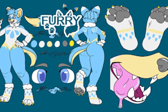 draw furry character reference sheet oc furry art reference sheet illustration