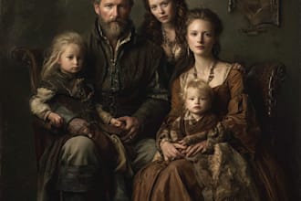 draw a awesome portrait a family portrait illustration