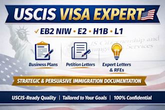 write immigration business plan petition letter for eb2 niw e2 l1 visa
