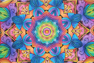 intricately colored illustrations using colored pencil