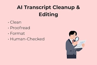 clean, edit and format ai generated transcripts fast