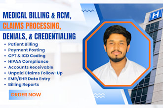 manage medical billing and rcm, claims processing, denials, and credentialing