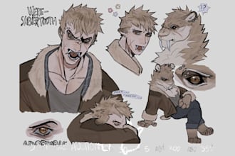 draw custom 2d furry art, character design, and original oc illustration furry