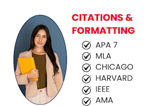 correct apa, harvard, or mla citations and reference list