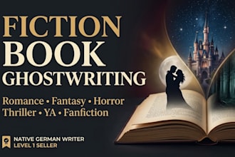 ghostwrite a fictional book or ebook in romance, fantasy, fanfiction, horror, ya