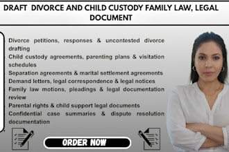 prepare nevada and oklahoma divorce and child custody paperwork legal documents