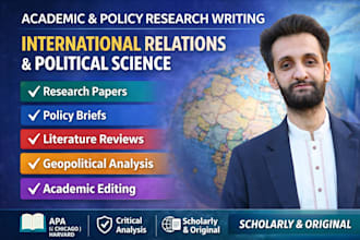 write international relations or politics article, research