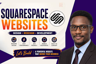 design or redesign squarespace website development, website landing page design