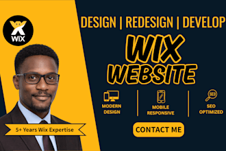 custom wix website design wix redesign wix development landing page ecommerce