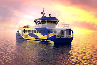 do 3d ship, boat, and yacht design by cad