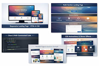 build a responsive HTML CSS landing page