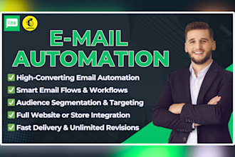 set up email automation and flows using mailerlite or mailchimp