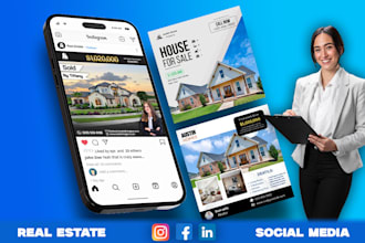 design real estate posts flyers for instagram, facebook , linkedin