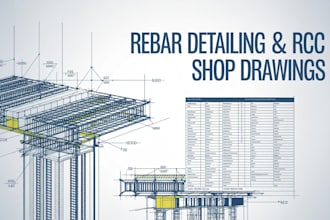 rcc shop drawing, rebar detailing, bar bending, autocad rebar