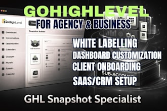 setup gohighlevel snapshot, gohighlevel saas mode, whitelabel, crm funnel