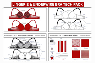 design lingerie tech pack to reduce avoid sampling errors