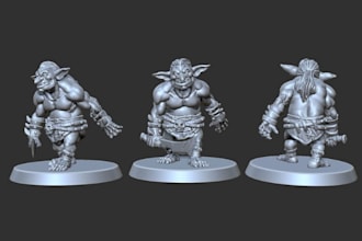 custom 3d dnd character model, tabletop rpg miniature stl for 3d printing
