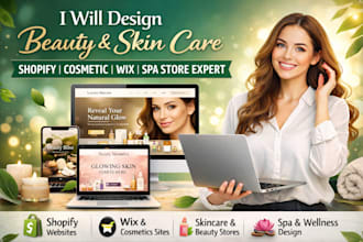 create skin care beauty shopify cosmetic website skincare wix spa store expert