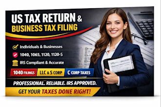 prepare and file your US tax return 1040, 1065, 1120, tax filing, business tax