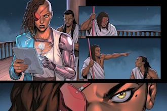 create professional whimsical comic book pages, graphic novel and sequential art