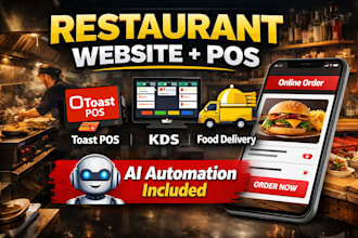 design ai restaurant wix website, toast pos clover voice ordering automation kds