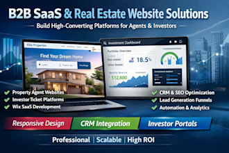 build b2b saas website property agent website design investor ticket wix website