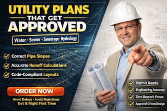 create utility plans water, sewer, sewerage, and hydrology calculation