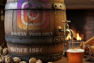 photo edit your logo onto an object to create an interesting social media image