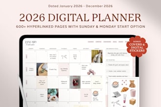 design 2026 digital planner, digital journal, workbook design, brochure design