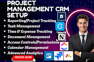do project management crm trello jira monday clickup smartsheet notion clockify