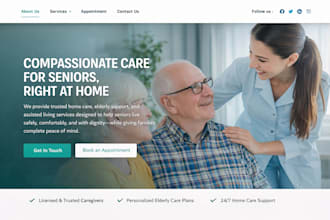 design home care website healthcare senior care website elderly care website