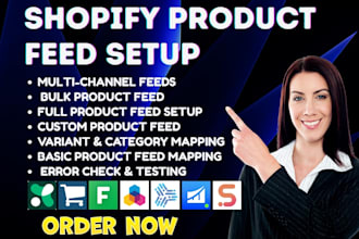 setup shopify product  feed mulwi simprosys feedyio channable feedhub nabu spd
