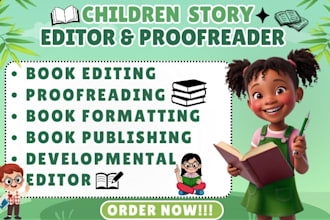 edit and proofread children story book  kids story children book editor