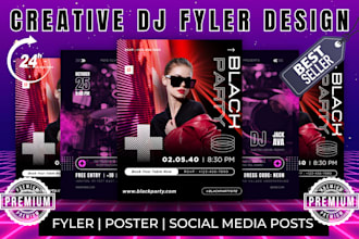 design dj nightclub summer birthday event party hiphop concert flyers and poster