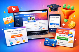 design kajabi kartra thinkific course website landing page kajabi sales funnel