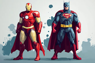 draw comic superhero pop art portraits
