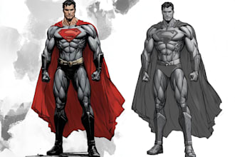 illustrate a superhero comic cover art