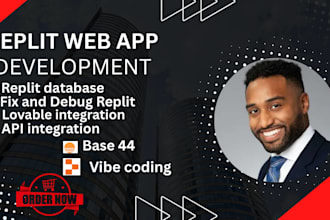 develop replit ai web app fix and a lovable API integration base 44
