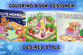 design bold and simple KDP coloring pages for kids and adults