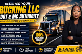 register your trucking llc, obtain usdot, mc authority and launch your business
