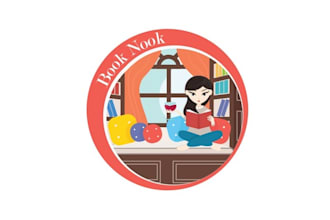 make classic greatest fun logo for every woman loves to read