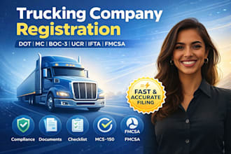 register your trucking company dot, mc, ucr, ifta, fmcsa